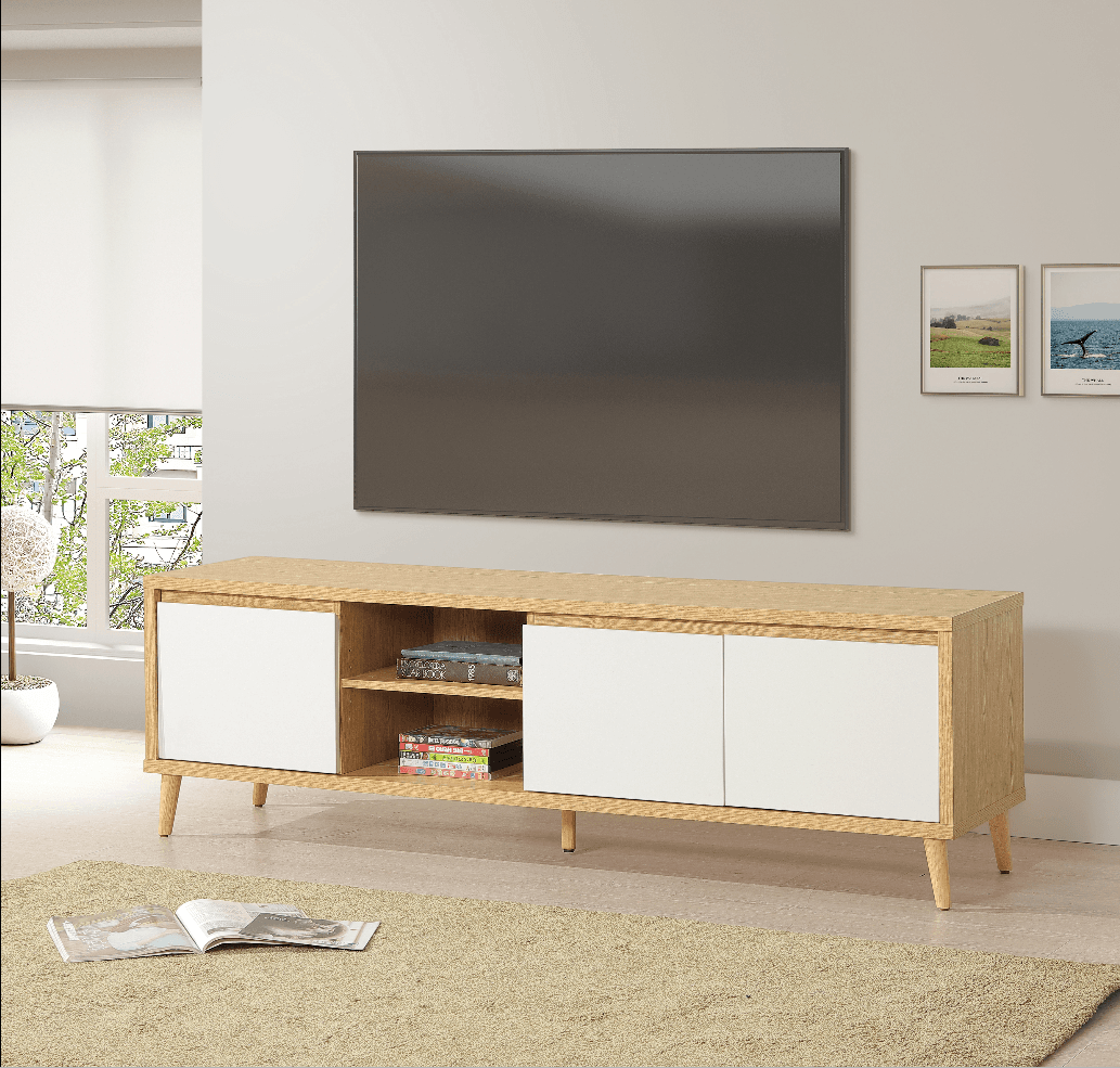Meuble TV - 0A101C8 - Meuble TV - Panneau Blanc - Couleur Fenua Tahiti